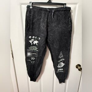 Black Graphic Joggers with NASA graphic